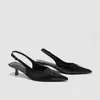 Zapatos de Tacón Alto de Punta Fina, Estilo Nuevo, Cómodos y Versátiles, con Correa Trasera y Sandalias de Punta Cerrada, Moda Transfronteriza Europea y Americana