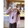 Tricô Coreano Novo Estilo Rosa Falso Duas Peças para Mulheres no Outono e Inverno Camisa com Gola Polo Costurada Top de Tricô Interno Moderno