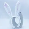 Transfronterizo en stock Pascua Halloween Peluche Lentejuelas Orejas de Conejo Blancas Diadema de Espectáculo Diadema Conejo