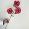 3 rosas impresas de esquina para boda, auditorio, flor falsa, florero decorativo para el hogar, adorno floral, colocación en stock.