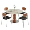 Juego de Mesa y Sillas de Comedor Cuadradas Plegables de Madera Maciza y Pizarra Estilo Medieval para Uso en Hogares Pequeños, Modelo Nuevo 2026, que se Puede Convertir en Mesa Redonda