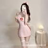 Lencería Sexy Uniforme de Enfermera Femenina Juego de Rol Sexy Hueco Tentación Talla Grande Conjunto No Necesita Quitarse Ropa Sexy para Mujeres