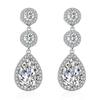 Pendientes RAKOL de cobre de alta calidad con forma de gota de agua 3A para mujer, estilo europeo y americano, clásicos, para novia y boda.