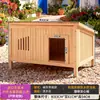 Casa multi-gatos estilo vila para exterior, tamanho grande e extra grande, abrigo espaçoso para gatos, casa de gato integrada para exterior