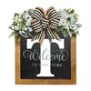 Corona de Letra de Apellido Zonghong para Puerta Principal Cartel de Granja Lazo para el Día de la Madre Decoración Colgante de Madera Colgante para Puerta de Casa