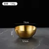 Bol para fideos fríos de acero inoxidable 304 estilo coreano, bol grande para arroz mixto para el hogar, bol para frutas, bol para ensaladas, cuenco de cocina dorado de alto valor de color