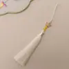 Colgante de borla de mariposa en polvo de cloisonné Guanshan Yue 10CM Espiga Abanico Tuan Joyería Hanfu Cheongsam Cierre de presión Prohibido