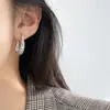 Nalan Plata de Ley S925 Nicho Lujo Ligero Joyería Elegante Para Mujer Sentido de Gama Alta Hebilla de Oreja con Incrustaciones de Diamante Forma de Gota M06540