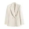 Blazer de doble botonadura de longitud media versátil de moda europea y americana 2026 Transfronterizo para Mujer