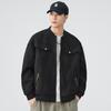 Jaqueta Nova Outono 2025 Gola Alta Masculina Estilo Japonês Retrô Workwear Solta Mais Fácil de Combinar Casual Tendência Marca Preta