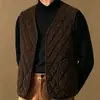 Chaleco de pana con forro de terciopelo para hombre, estilo papá, grueso, de lana de cordero, prenda exterior