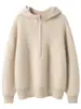 Suéter sudadera de cachemir grueso, cálido, holgado y de talla grande para mujer, suave y amigable con la piel, top de punto de estilo casual para usar como prenda exterior.