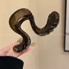 Pinza de Agarre Geométrica Estampado de Leopardo para Mujer 2025 Nuevo Clip de Tiburón de Alto Nivel Volumen Capilar Tamaño Grande Pasador Clip para la Parte Trasera de la Cabeza Adorno para el Cabello
