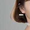 Pendientes de plata s925 estilo coreano, sencillos, con pequeños diamantes redondos, para mujer, con dulce temperamento, para estudiantes, G7202