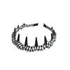 Diadema Versátil de Cuadros Dentada Antideslizante para Mujer, Elegante Diadema de Corona Alta para Uso Diario y Lavado de Cara, Elegante Pinza para el Cabello