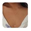 Collar transfronterizo europeo y americano simple geométrico retro en forma de Y diseño nicho nuevo colgante de circonita cadena clavicular de cuentas de arroz