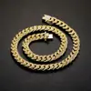 Cadena Cubana de 18MM Chapada en Oro Europea Pulsera de Personalidad para Hombre con Circonita de Cobre Totalmente Diamantada Estilo Grueso de Moda