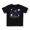 Camiseta de manga corta de la marca japonesa de moda BAPE, peso pesado de verano 240g algodón puro, camuflaje de cabeza de mono, tiburón mono, venta al por mayor transfronteriza
