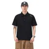 Ropa de Hombre Xintang Camisa Polo Simple de Manga Corta para Hombre de Estilo Americano con Cuello de Cremallera y Artesanía de Silicona 3D