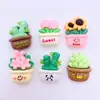 Panda de Dibujos Animados Maceta Resina DIY Pegamento de Crema Funda para Teléfono Móvil Tocado Pasador Joyería Agujero Hebilla de Zapato Accesorios Material