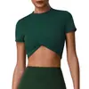 2026 Novo Emagrecedor Secagem Rápida Ajustado Fitness Manga Curta Profissional Curto Ao Ar Livre Roupa de Yoga Top Pode Ser Usado como uma Camiseta