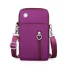 Nuevo Bolso para Teléfono Móvil para Mujer Crossbody Mini Bolso Pequeño Tres Capas Cremallera Bolso de Tela de Nailon Vertical de Mano Monedero de Monedas Bolso de Brazo