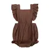 Comércio exterior das crianças romper ins Europeu e Americano backless babados mangas macacão menina romper bainha do bebê