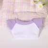 Roupas de boneca em estoque, roupas de boneca de algodão de manga curta, brinquedo de pelúcia 10CM camiseta simples de cor sólida, top para vestir atacado