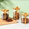 Pote selado para colher pendurada, pote de vidro para armazenamento doméstico, pote de chá, pote de grãos de café, pote de tempero, pote de leite em pó