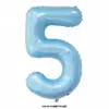 Globos de Aluminio de 40 pulgadas con Número Color Azul Perlado, Empacados Individualmente, para Decoración de Fiesta de Primer Cumpleaños de Bebé