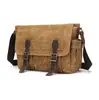 Bolso Cruzado Retro Europeo y Americano Encerado, Gran Capacidad, Bloques de Color, Bolso de Lona Casual de Moda, Maletín al por Mayor
