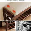 Banqueta para Cambiar Zapatos de Madera Maciza con Asiento Integrado para Uso Doméstico, Modelo Nuevo Banco Largo para Sentarse y Ponerse los Zapatos, Zapatero de Entrada