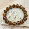 Pulseras de Madera de Durazno Natural con Patrones Tallados de Tai Chi y Cruz de Bagua, Cuentas de Oración de Madera Unisex, Al Por Mayor
