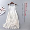 Vestido de Modal Empalmado con Malla de Otoño e Invierno Bordado Pesado W Flor Enagua Interior Estilo Coreano Falda de Encaje para Fondo