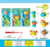 Set de Pesca Infantil Transfronterizo del Sudeste Asiático Juguetes Educativos con Caña de Pescar, Red para Peces, Varios Peces Marinos y Juguetes para el Agua en Empaque de Ampolla