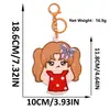 Diseño original caricatura 2D versión Q muñeca de tela no tejida parche bordado figura pequeña linda colgante para bolsa DIY