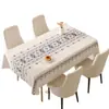 Toalha de mesa retangular, impermeável e à prova de óleo, toalha de mesa de jantar sem lavagem, pano de mesa de centro resistente a altas temperaturas, sensação de luxo leve e de alta qualidade, novo jogo americano de mesa