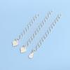Plata Pura 999 Cadena de Extensión con Forma de Corazón y Gota de Agua Accesorios de Joyería de Plata Pura Cuerda Trenzada DIY Cadena en Forma de O Cadena de Pulsera Cadena de Extensión