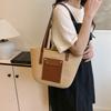 Bolso de Cesta Tejida para Verduras de Gran Capacidad, Estilo Fresco y Casual de Moda, Bolso de Hombro Versátil para Mujer, Estilo Viajero de Vacaciones