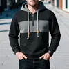 Talla Europea Amazon Sudadera de Primavera y Otoño para Hombre Nueva Sudadera a Cuadros Bloque de Color para Hombre con Capucha de Manga Larga Casual Deportiva
