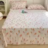 Lençol de Cama Flanelado de Algodão Puro Espesso Desenho Animado Peça Única 2026 Novo Outono e Inverno 100% Algodão Colcha Infantil Lençol de Elástico para Cama de Solteiro Conjunto de Três Peças