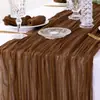 Bandera de Mesa de Voile Arrugado Transfronterizo Estilo Bohemio Mantel Retorcido Decoración de Fiesta de Boda Servilleta de Tela Plisada