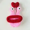 Porta-Chaves de Casa Fofo Boca Grande Capa para Chaves Lã Tricotada Puxar Bolsa para Cartão de Acesso Porta-Chaves Boca de Salsicha