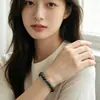 Pulsera de Cristal Natural, Simple de un Solo Círculo con Cuentas Redondas Joyería Transfronteriza, Joyería Estilo Pareja de Ágata Roja, Pulseras de Cristal para la Mano