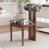 Silla de comedor vintage nórdica de madera maciza, silla moderna de diseño para el hogar con respaldo, simple silla francesa de mediados de siglo para maquillaje hipopótamo