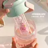 Taza de té de flores con pajita botella de agua fría para mujer estilo ins alto valor de color compartimento para té taza de té estudiante verano portátil taza de agua deportiva
