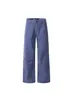 Nuevos pantalones de trabajo retro americanos de pierna recta holgada en azul francés para hombres y mujeres, pantalones casuales de pierna ancha de alta costura de moda