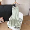 Nuevo vestido camisola de jacquard de acetato estilo chino ligero estilo nacional para mujer, vestido largo sin mangas de corte ajustado con cuello en V, adecuado para usar en capas