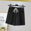 Pantalones Cortos de Algodón Piqué para Mujer Nuevo Estilo de Verano Versátiles Sueltos Adelgazantes de Pierna Ancha para Usar Afuera Color Sólido Pantalones Deportivos Casuales