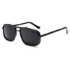 Gafas de Sol Harley Nuevas Transfronterizas, Gafas de Conducir a la Moda, Metal Punk con Borde Espeso Retro y Doble Puente para Hombre